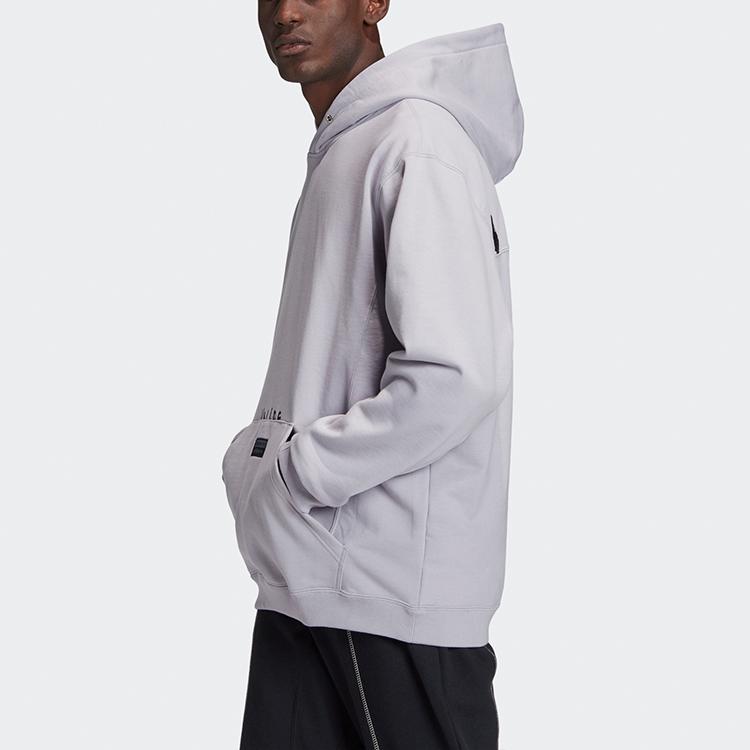 Adidas Letter Print Loose Sports Hoodie Men Hoodies Glory-Purple GD9306