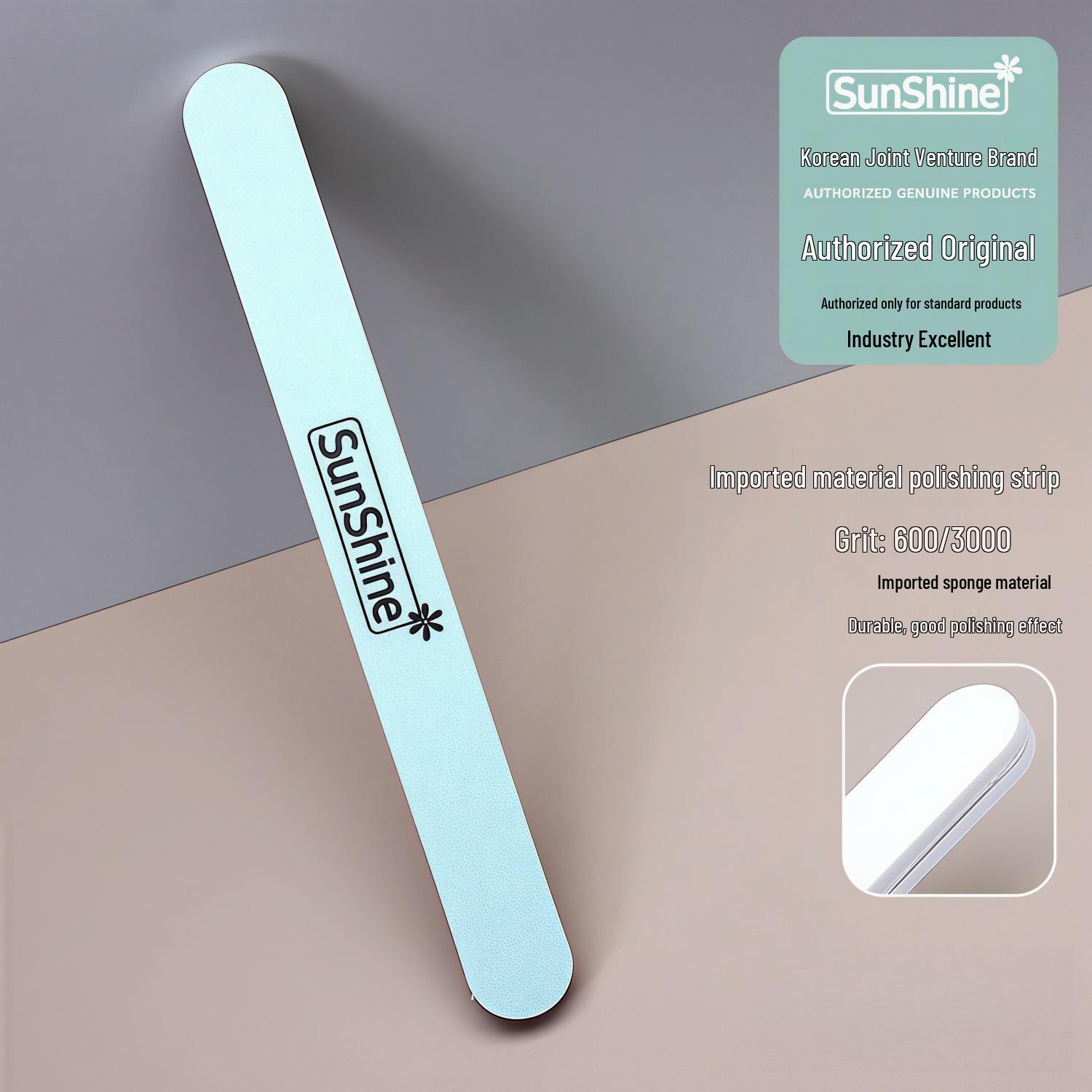 Dual-Sided Green/White Nail Art Polishing Strips 600/3000 Grit Imported Sunshine Polishing Strip
