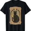 Black Cat Boho Tarot Card Crescent Moon Phases Astrology T-Shirt
