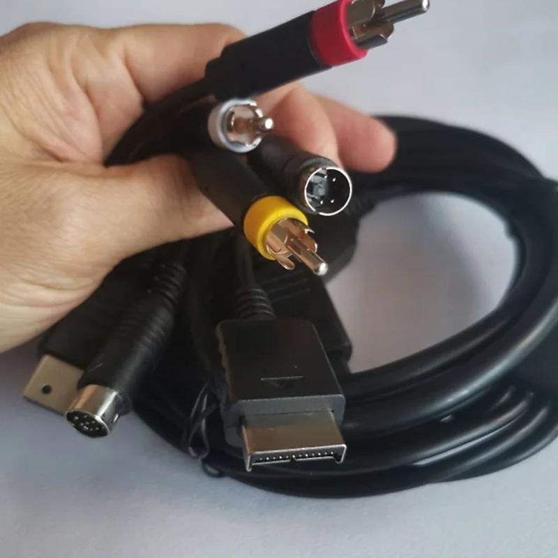Multi Consoles AV Cable for N64 DC128 Gaming Consoles 1.80m Long Plug and Play Design Enhances Durability