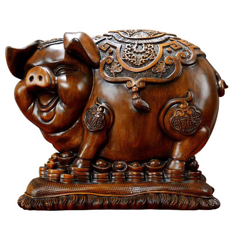 Gold Pig Coin Bank - Wealth-Attracting Figurine Gift for Children & Adults, Creative Birthday Present for Those Born in the Year of the Pig