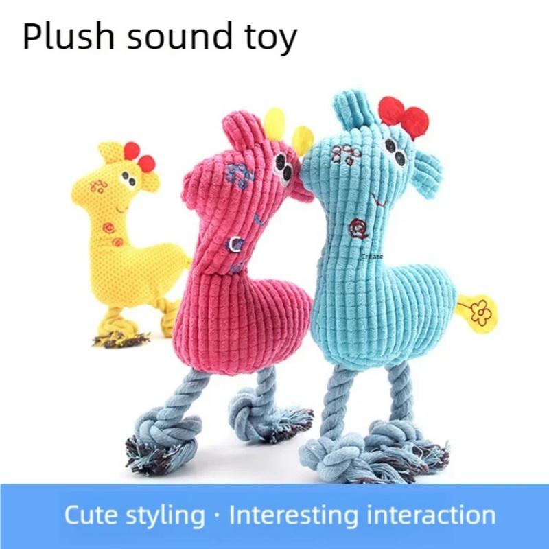 Squeaky Plush Dog Chew Toys Bite Resistant Molar Pet Toy Dog Boredom Relief Interactive Entertainment Durable Puppy Supplies