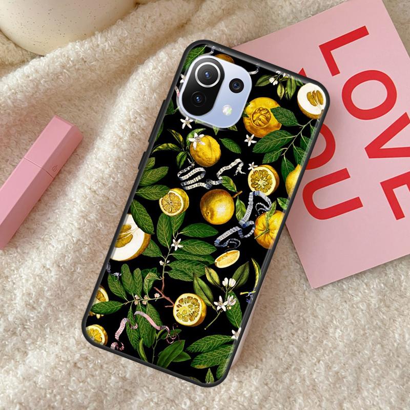 

Чехол с изображением тропических фруктов и лимона для POCO X4 Pro F3 M3 M4 Pro X3 Pro GT, чехол для телефона Xiaomi 12 11T Pro Mi 11 Lite Mi 9T (9T Pro)