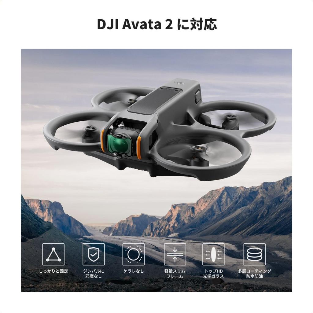 K&F Concept DJI Avata 2 Dedicated Filter Set (PL, ND8, ND16) - PL Filter, ND Filter, Protective Filter, Easy Installation, Light Reduction