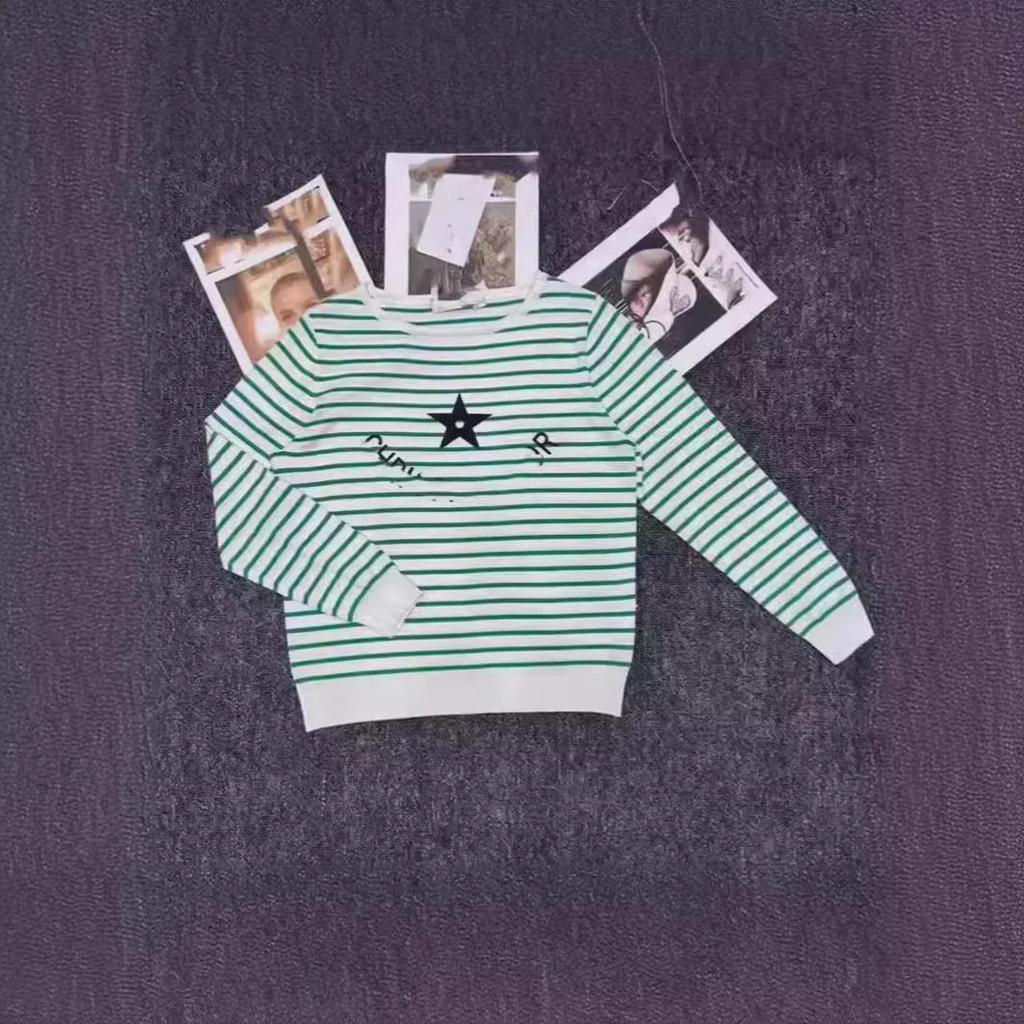 Nanyou Damski Pulower w Paski z Wyższej Półki: Sweter jesienny z długim rękawem, z nadrukiem pięciogwiazdkowym, wygodny, oddychający.