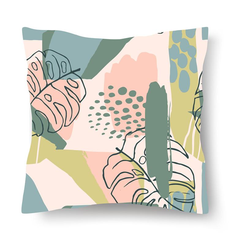 Tropical plant ins pillowcase short plush mahogany car bed cushion cover