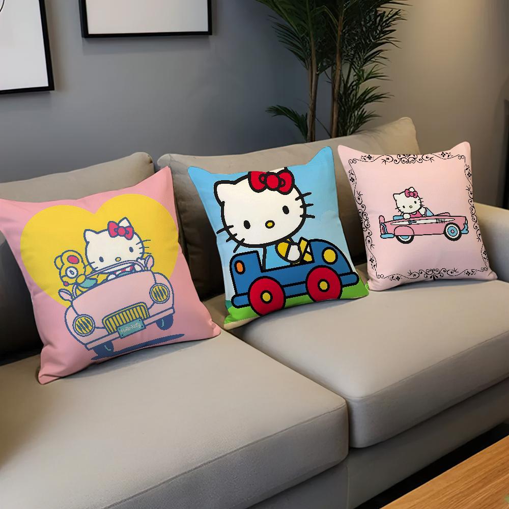 Cartoon Cute H-Hello K-Kitty Cat Driving Funny Comfort Soft Hogar Pillowcase Sofa Living Room Bed Home Decor Protective Covers