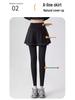 Women's Fleece-Lined Two-Piece Yoga Pants & Skirt - High-Waisted, Thickened for Slimming, Ideal for Autumn/Winter Fitness & Outerwear.