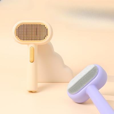 Katzenkamm zum Entfernen von losem Fell, Katzenhaarkamm, Doppelseitiger Haarentfernungskamm für Haustiere mit Selbstreinigung, Magisches Werkzeug zur Fellentfernung bei Katzen, Streicheln von Katzen und Hunden