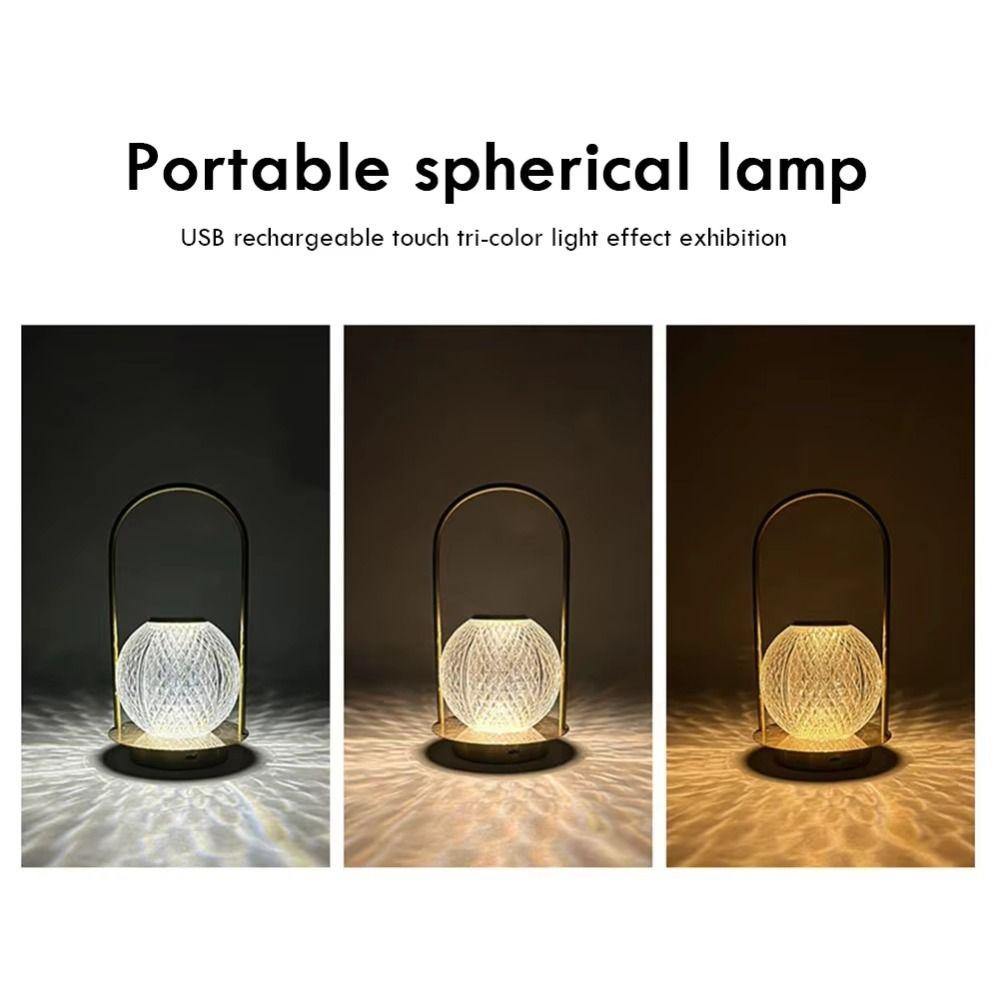 Dimmable Crystal Desk Lamp Nordic Portable Night Light Minimalist Metal Table Lamp  Bedroom