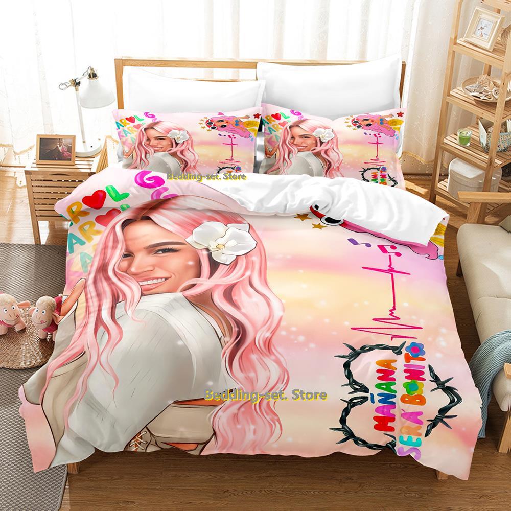 Comforter Karol G New Album Manana Sera Bonito Bichota 2 Bedding Set Cartoon Anime Three-Piece Set Adult Kid Bedroom Duvet Sets