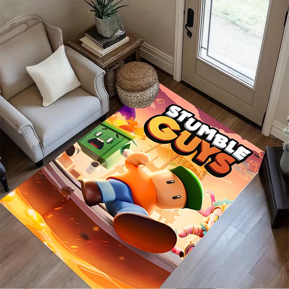 Stumble Guys: Fun Adventure Carpet Perfect for Foyer Decorate Room Playrooms Hallway Anti-slip Rug Decorate Offices Gift for Festivals