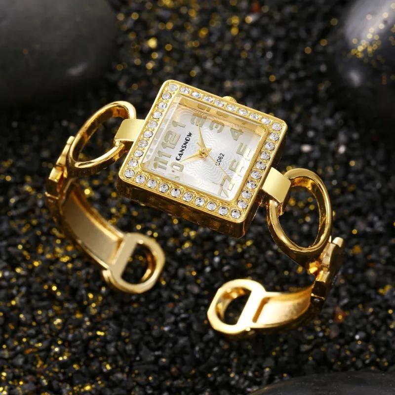 Orologio da donna di marca di lusso, stile elegante, cinturino in metallo, quadrato, orologio al quarzo alla moda per donna, orologio da polso da donna