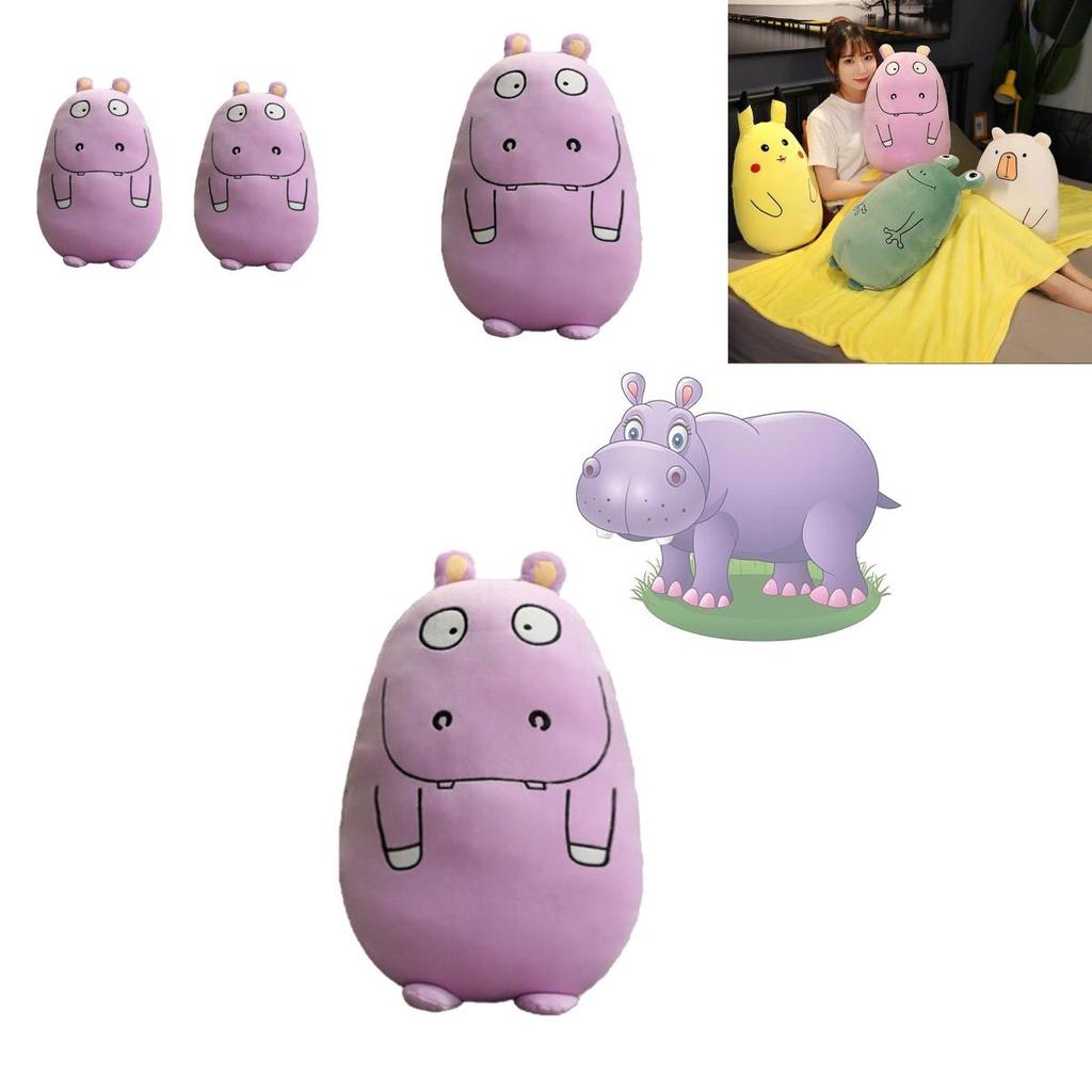 Cute Purple Hippo Plush Toy Pillow For Girls 50cm Soft And Cozy