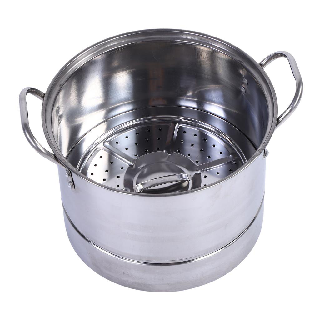 4PCS Stock Pot Set Stainless Steel Induction Cookware Soup Pot with Steam Rack for Kitchen Cooking