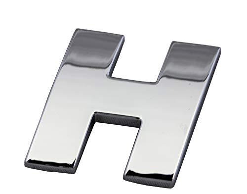 

Mukojima Auto Parts Manufacturing 3D Molded Emblem Sticker Alphabet H Silver MYS-037T