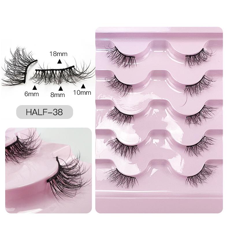 

Thick Exaggerated Imitation Mink Hair, Half Eye False Eyelashes, Half Curled Stage Eyelashes