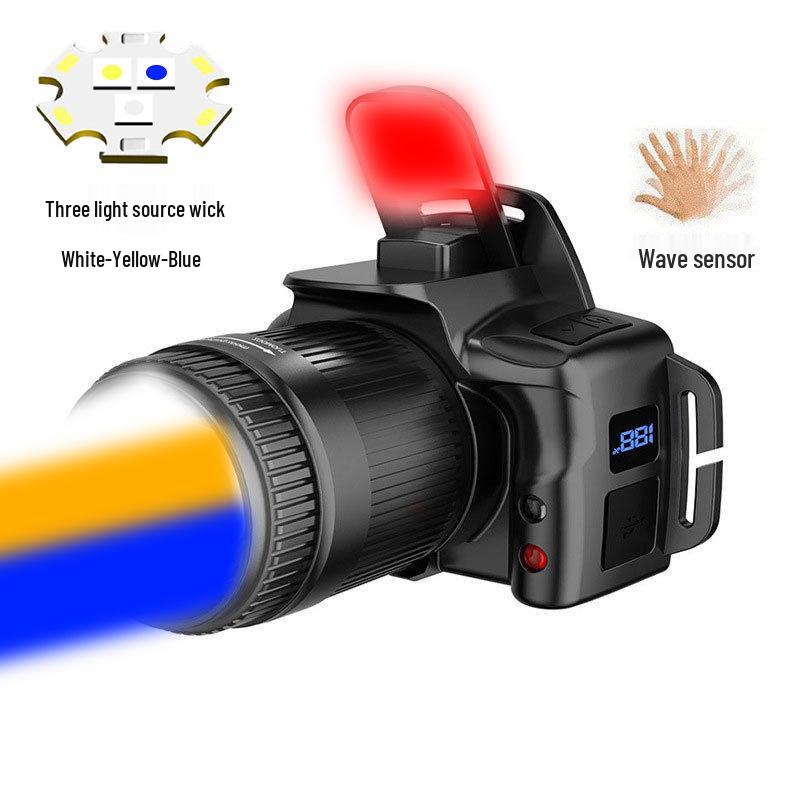 Cross-Border LED Headlamp: Long-Lasting, Rotatable Zoom, Multifunctional for Outdoor Fishing & Emergencies.