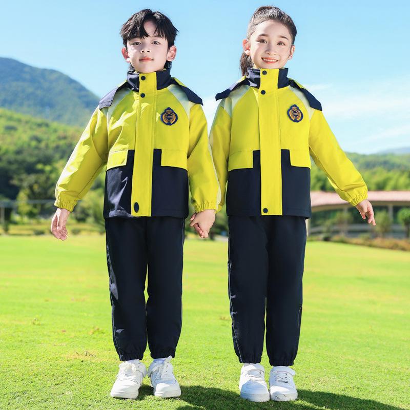 Primary School Windbreaker Autumn/Winter Uniform Three-Piece Set for First Grade and Kindergarten Students