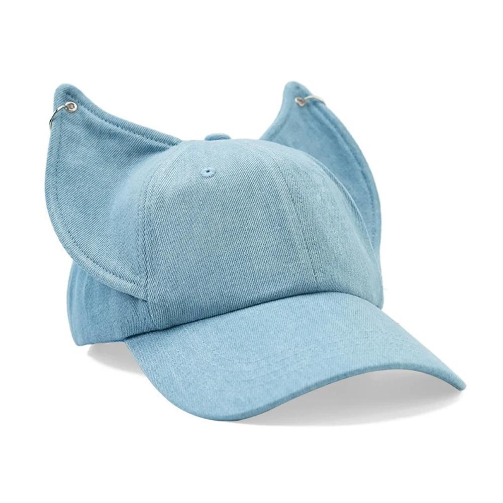 Y2k Personality Cute Fox Ears Cowboy Baseball Cap Men's and Women's Metal Buckle Trend Sunshade Adjustable Hip Hop Hat