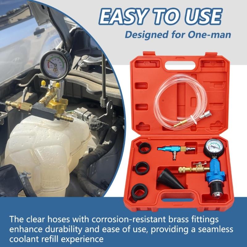 Multipurpose High Efficiency Automotive Antifreeze Vacuum Refiller Set with Universal Adapters For Vehicle Motorcycle