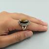 Tiger Eye Oval Statement Ring, 925 Sterling Silver Ring, Handmade Bohemian Ring