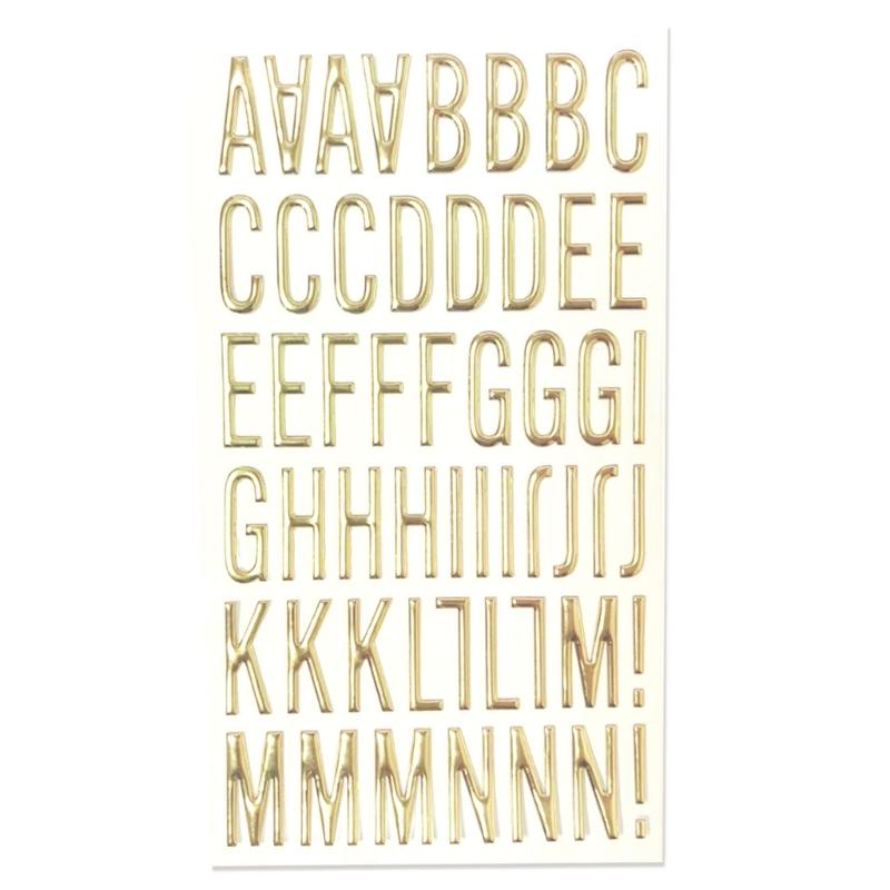 3D Metallic Color Letter Number Sticker PVC Letter Sticker Scrapbooking Sticker for Card Making Photo Album Wrapping