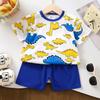 Kids Cartoon Pattern Cotton Short Sleeve Pajama Set For Summer Comfort Playtime