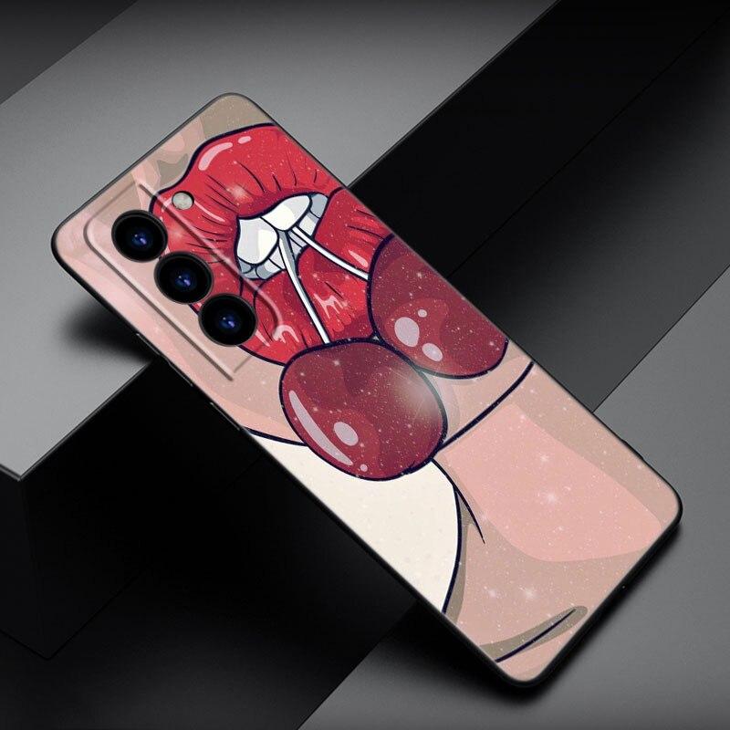 Summer Fruit Cherry Phone Case For Samsung Galaxy S22 Pro S21 S20 FE Ultra S10 Lite S10 S10E S9 S8 Plus Soft TPU Black Cover