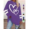 T-shirt da Donna Taglie Forti, Maglia Casual a Girocollo Manica Lunga con Stampa a Cuore, Abbigliamento da Donna Taglie Forti all'Ingrosso