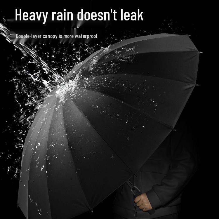 16-Bone Windproof Heavy-Duty Long-Handle Umbrella