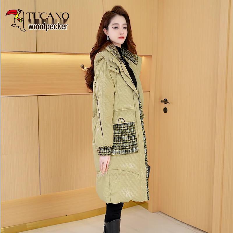Woodpecker Women's Fashion Patchwork Hooded Down Jacket