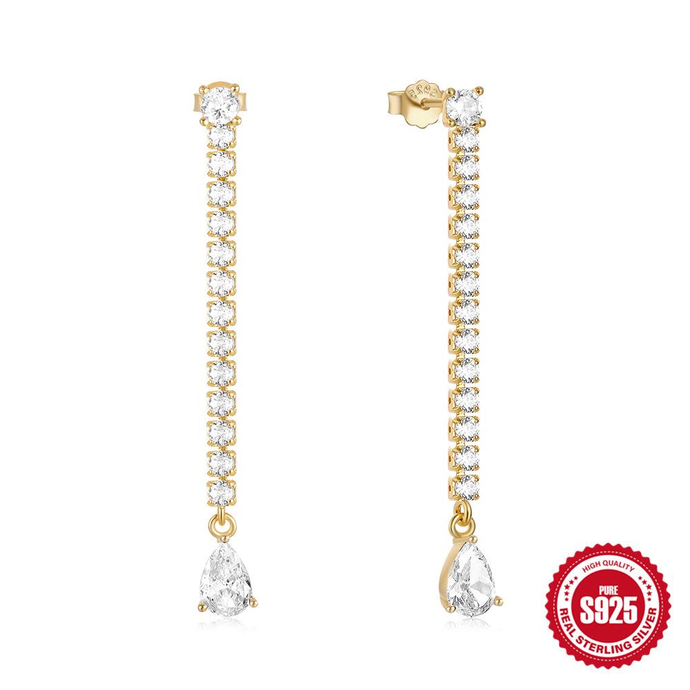 Daily Wear S925 Sterling Silver Round Diamond-Encrusted Bow Five-Pointed Star Three-Layer Earrings Micro-Inlaid Stud Earrings