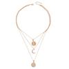 Diamond Necklace European and American Jewelry Multi-layer Stacking Geometric Light Luxury High-end Pendant Sun Collarbone Chain