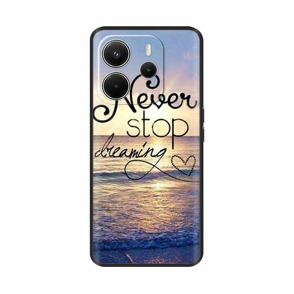 For Xiaomi Redmi Note 14 4G Case Luxury Painted Cover Black Silicone Phone Case For Redmi Note 14 Fundas note14 4G Soft Bumper