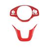 ABS Carbon Fiber/Red For Honda N-BOX JF3 JF4 2017- Car Steering Wheel Button Decorative Frame Car Interior Accessories