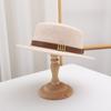 Womens Wool Felt Fedora Hat With Wide Brim Vintage Hepburn Style Winter Warm Fashion Cap