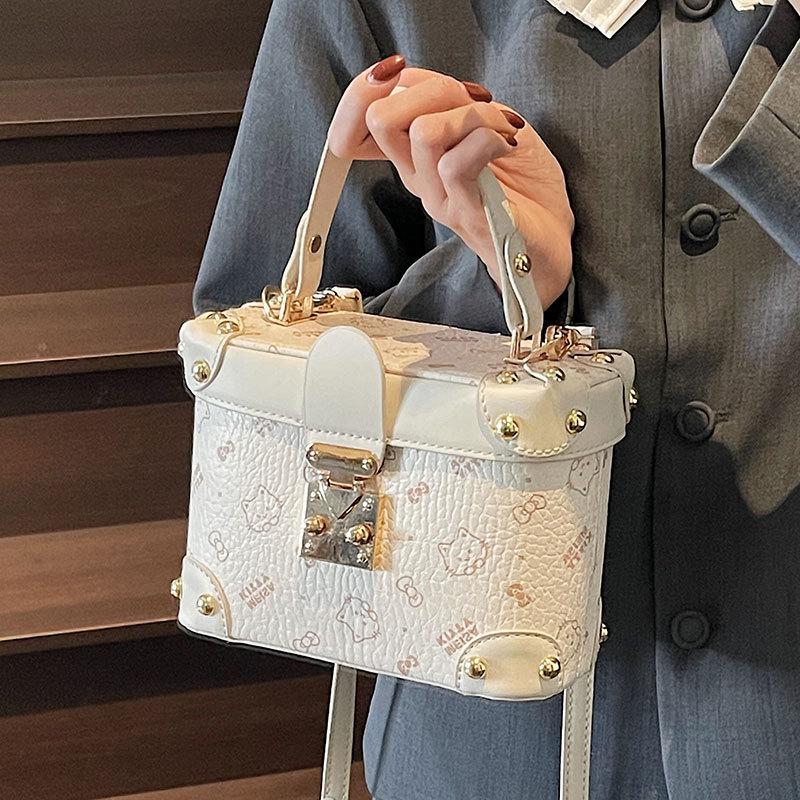 This Year, Cute Printed Light Luxury Portable Box Bags Are Popular, Women's Fashion Temperament Commuter Style Versatile Messenger Bags