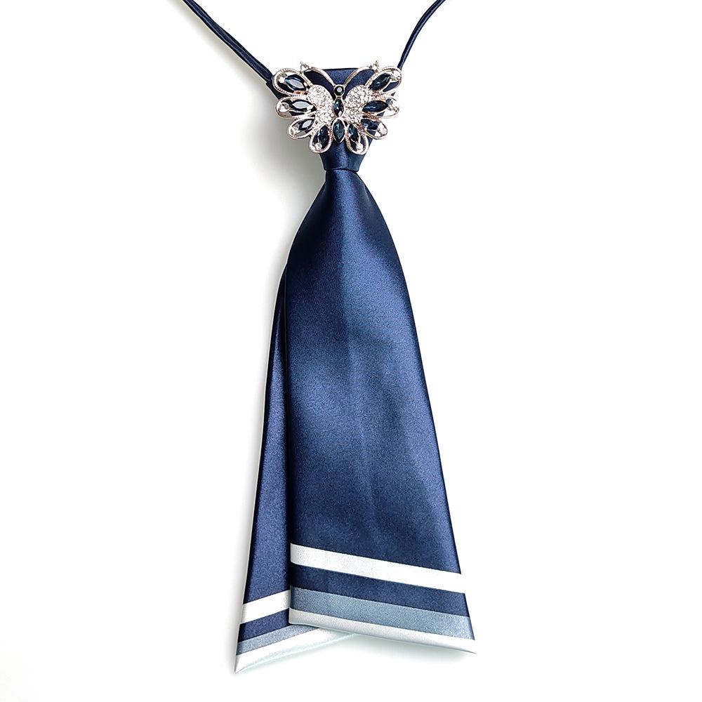 Korean-Style No-Tie JK Girl Uniform Brooch with Sailor Suit Stripes