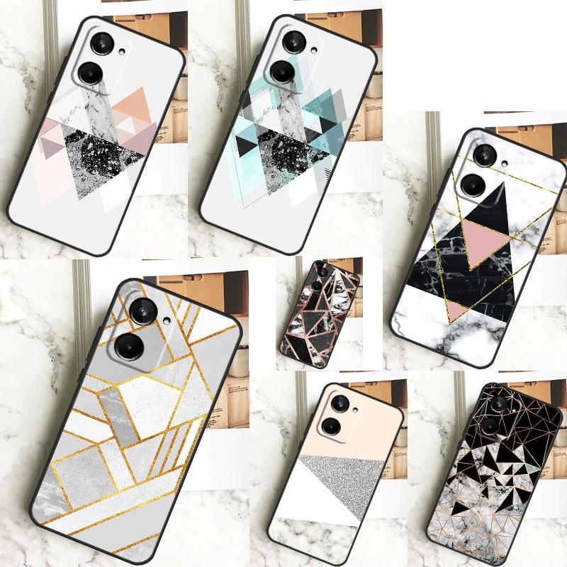 Geometric Marble For Realme C31 C33 C35 C51 C53 C55 C67 GT5 GT Neo 6 9 10 11 12 Pro Plus C21Y C25s C30 Case
