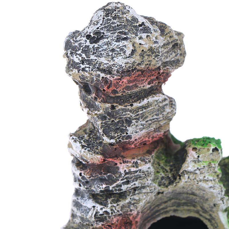 Mountain View Aquarium Rock Cave Tree Bridge Ornament akvária s rybami Dekor Skalka