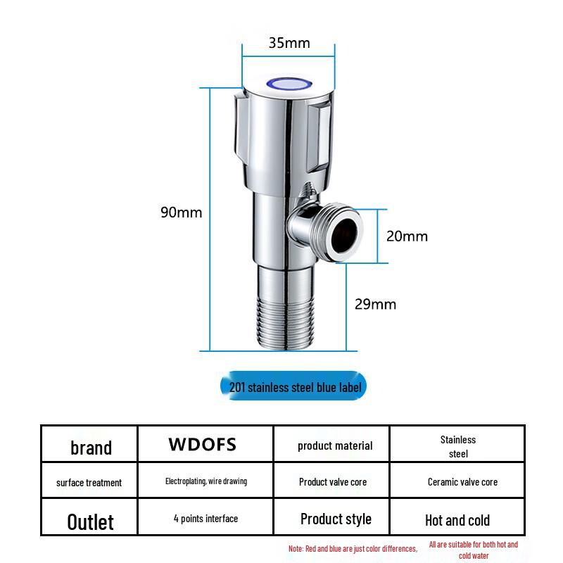 WDOFS Thickened Hot & Cold Water Angle Valve