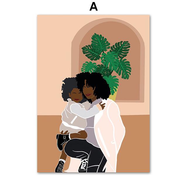 

Беременная женщина, мать, девочка, абстрактная настенная живопись на холсте, плакаты на скандинавскую тему и принты, настенные панно для декора гостиной 21cm×30cm NoFrame