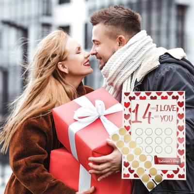 1 sada stíracích losů Láska o 14 věcech I You Valentýn Stírací potisk Romantický