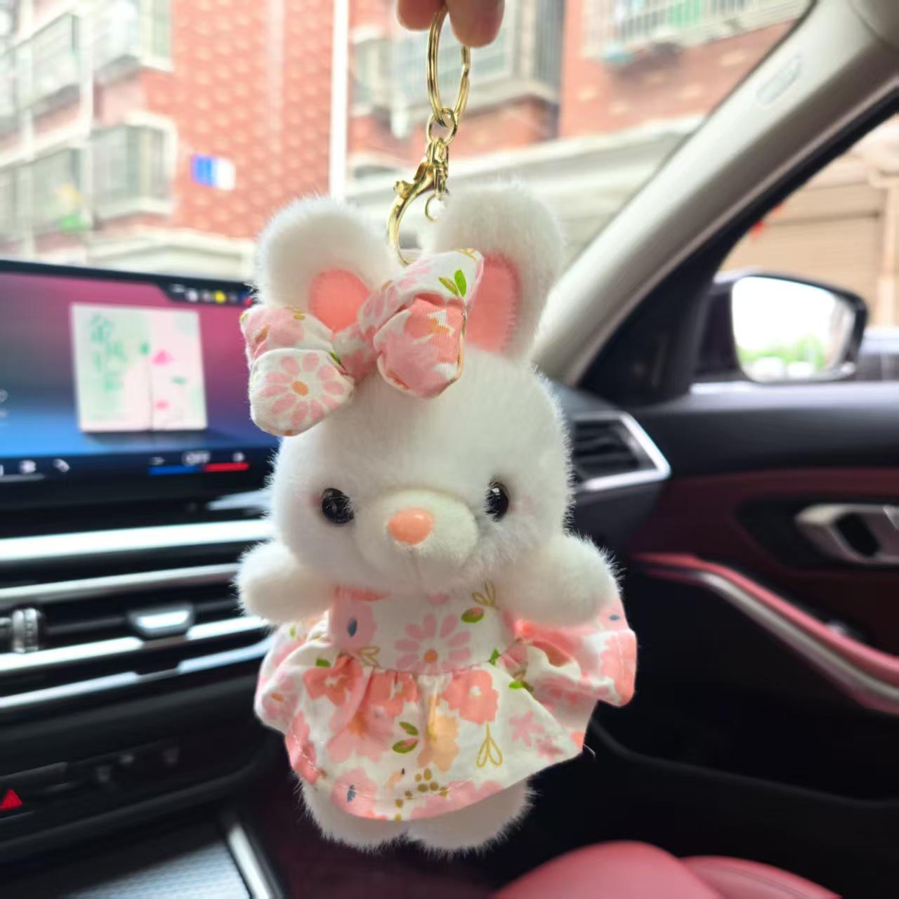 

Очаровательный плюшевый брелок-кукла в виде цветочного кролика Gold Buckle