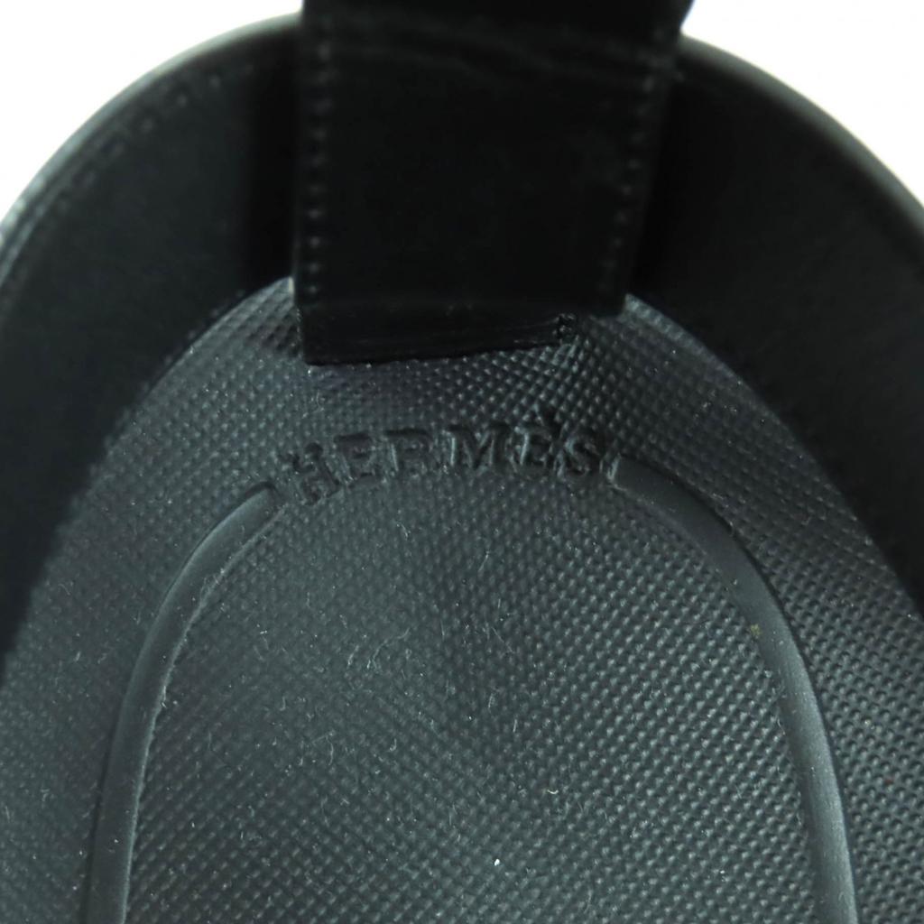 Excellent HERMES Sandals Enid Velcro ankle strap leather black leather Women 37 Used