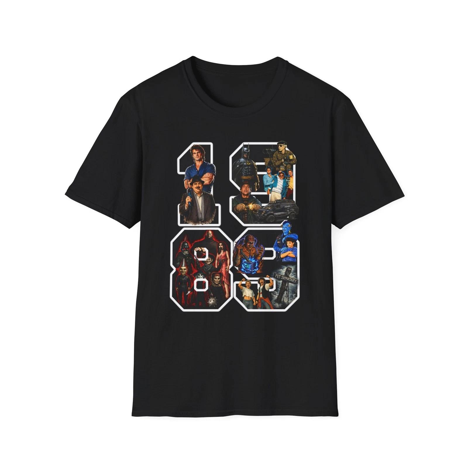 1989 Popular Movies T-Shirt | Retro Film Poster Collage L
