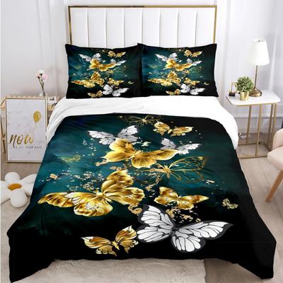 Housse de couette papillon volant coloré toutes saisons, ensemble de literie couette douce et taies d'oreiller simple double queen king
