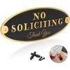 Brass No Soliciting Sign for House Office - No Soliciting Sign for Front Door- Metal No Soliciting Thank You Signs for Home-Durable UV and Weather