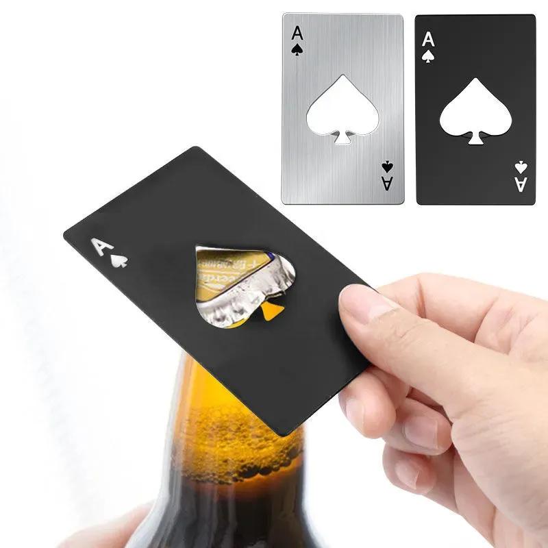 10 Stück Pokerkarte Flaschenöffner Pik As Flaschenöffner Edelstahl Dosenöffner Bieröffner Ess-Gadgets Küchenwerkzeug